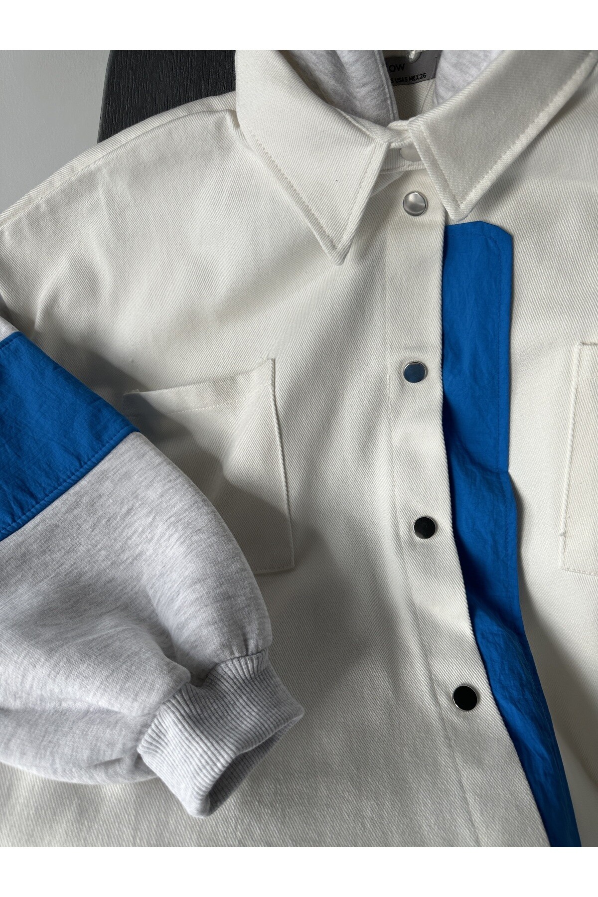 Kadın Blok Renkli Çıkarılabilir Kapüşonlu Gabardin Ceket  Renkli