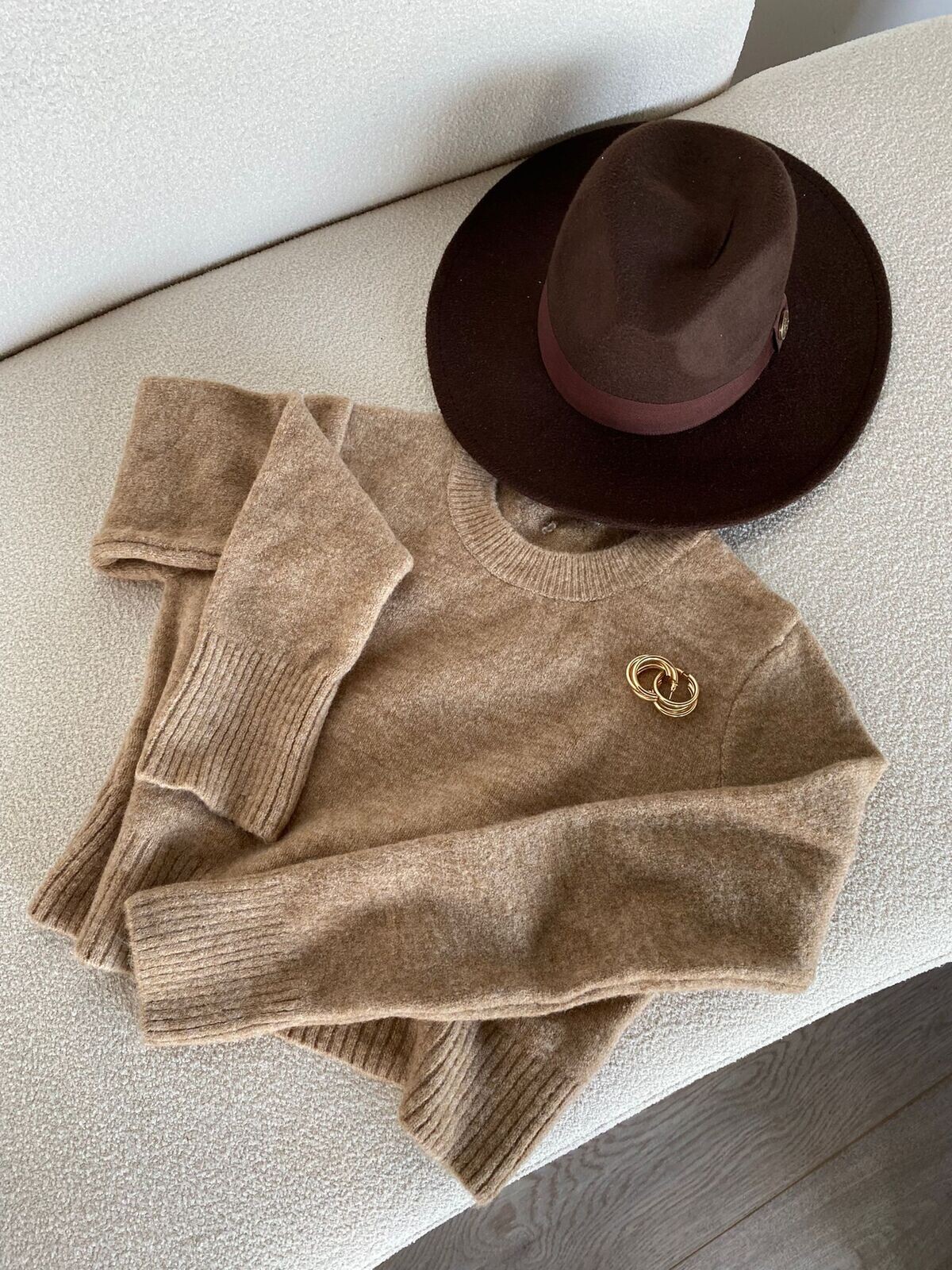 Kadın Camel Bisiklet Yaka Yumoş Kazak 