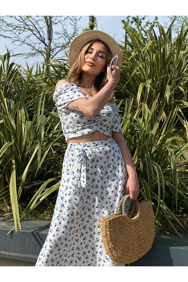 Kadın Çiçek Desenli Alt-Üst Takım