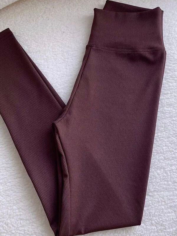 Kadın Fitilli Tayt Kahve