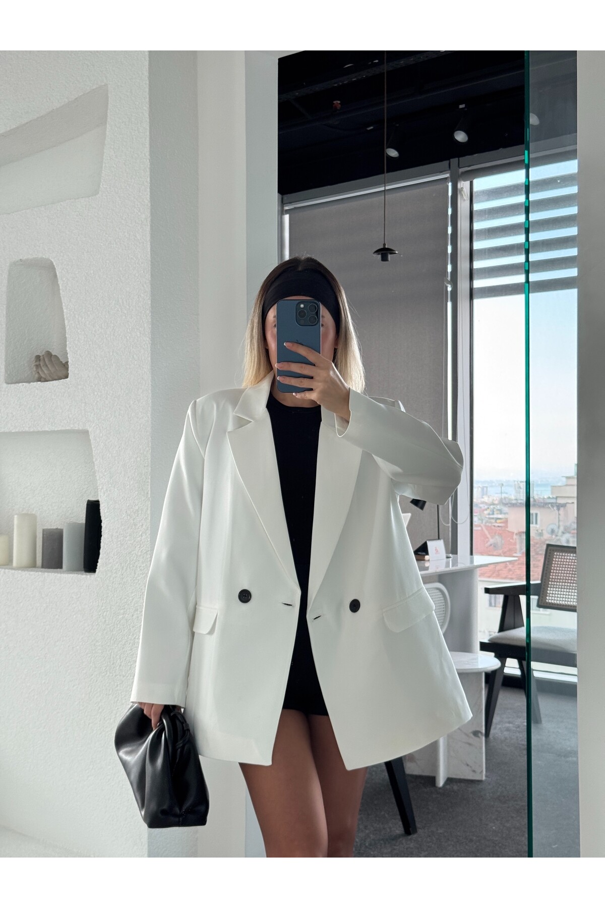 Çift Düğmeli Vatkalı Blazer Ceket