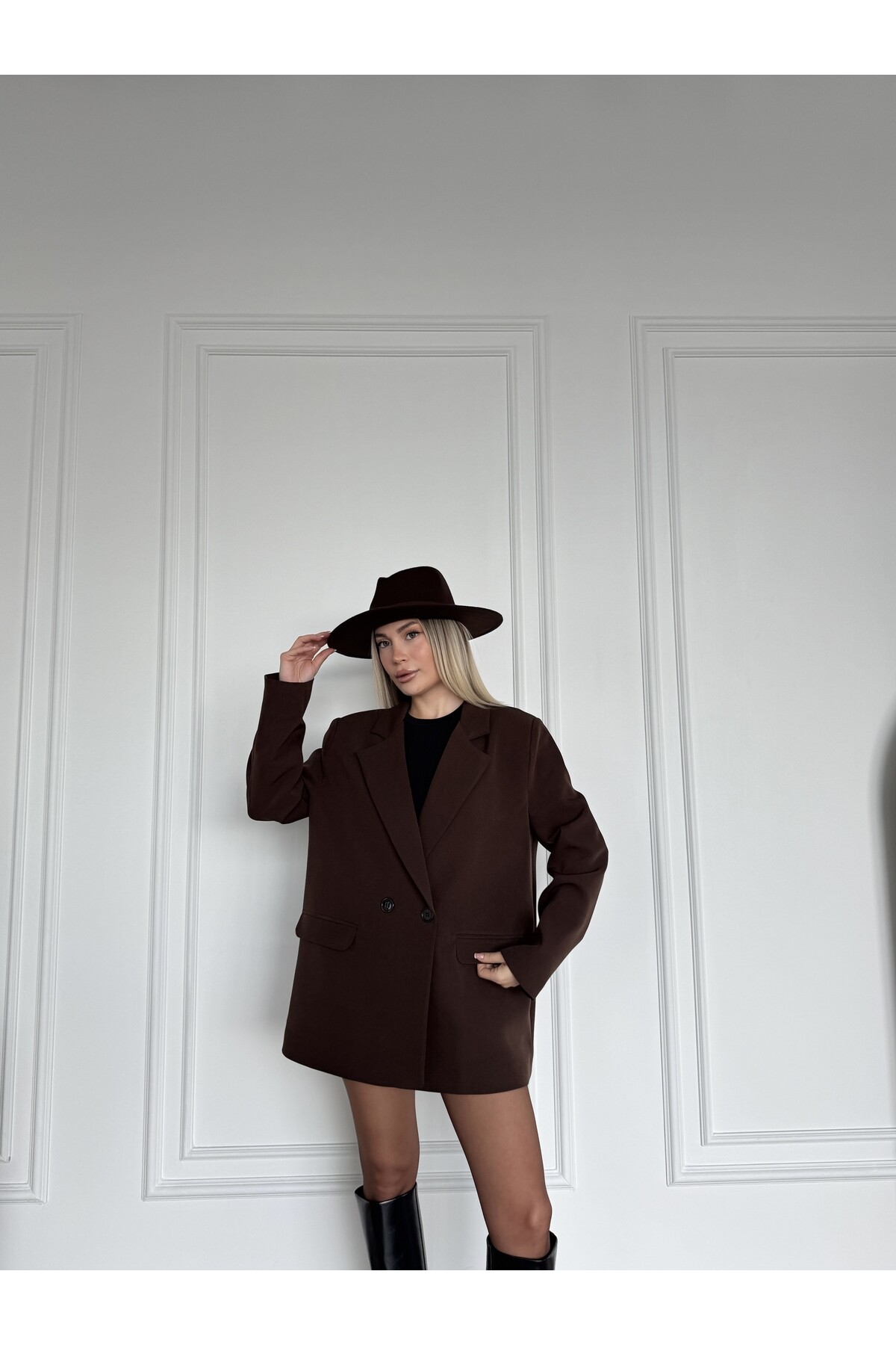 Çift Düğmeli Vatkalı Blazer Ceket