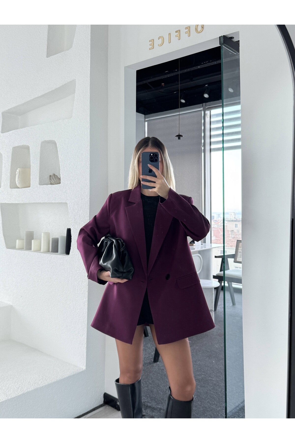 Çift Düğmeli Vatkalı Blazer Ceket