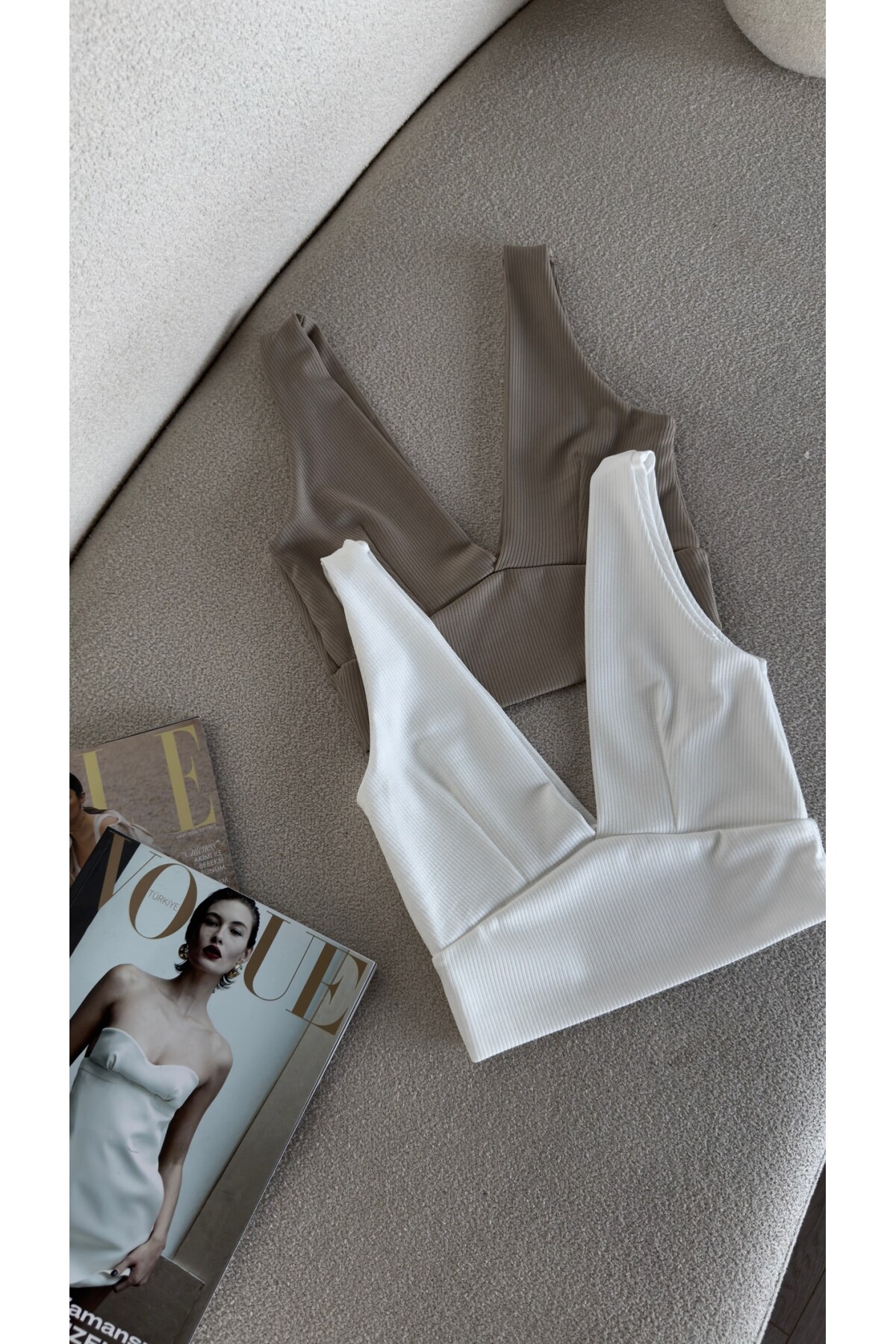 Kadın Beyaz V Yaka Pamuklu Bralet Büstiyer