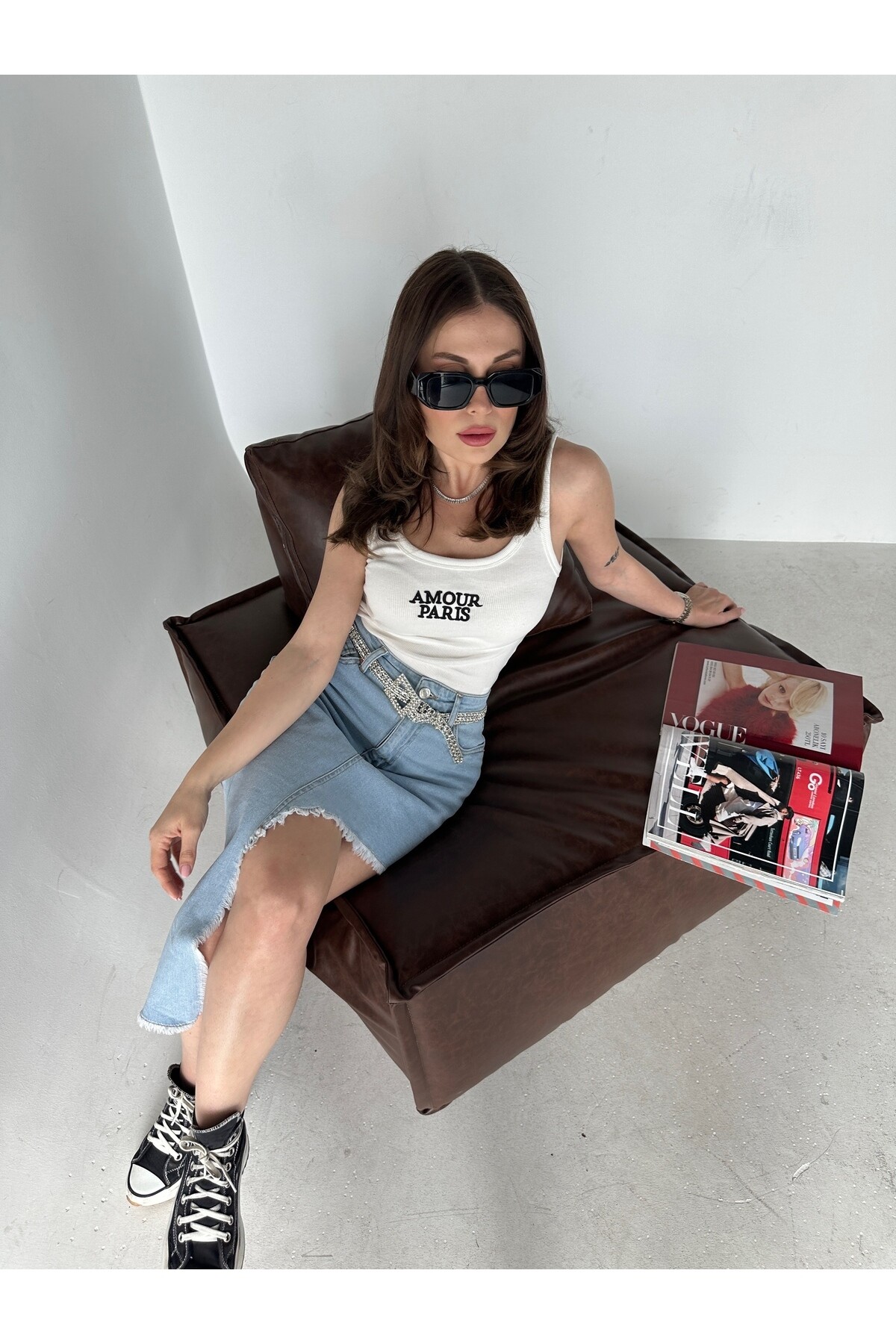 Kadın Ekru Amour Paris Fitilli Atlet  