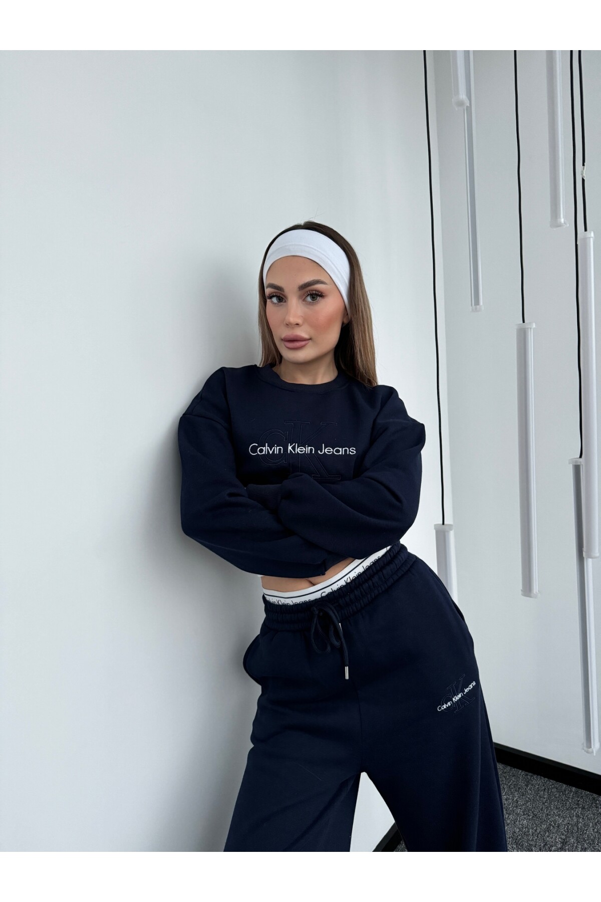 Kadın Lacivert Marka Model 3 iplik eşofman takımı