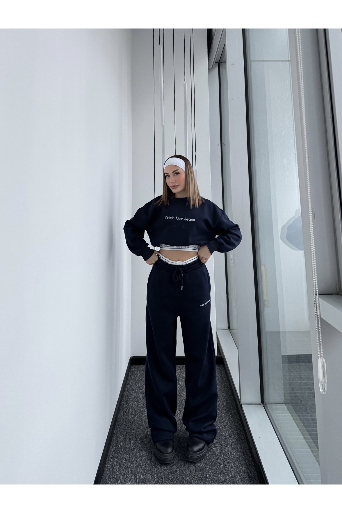 Kadın Lacivert Marka Model 3 iplik eşofman takımı