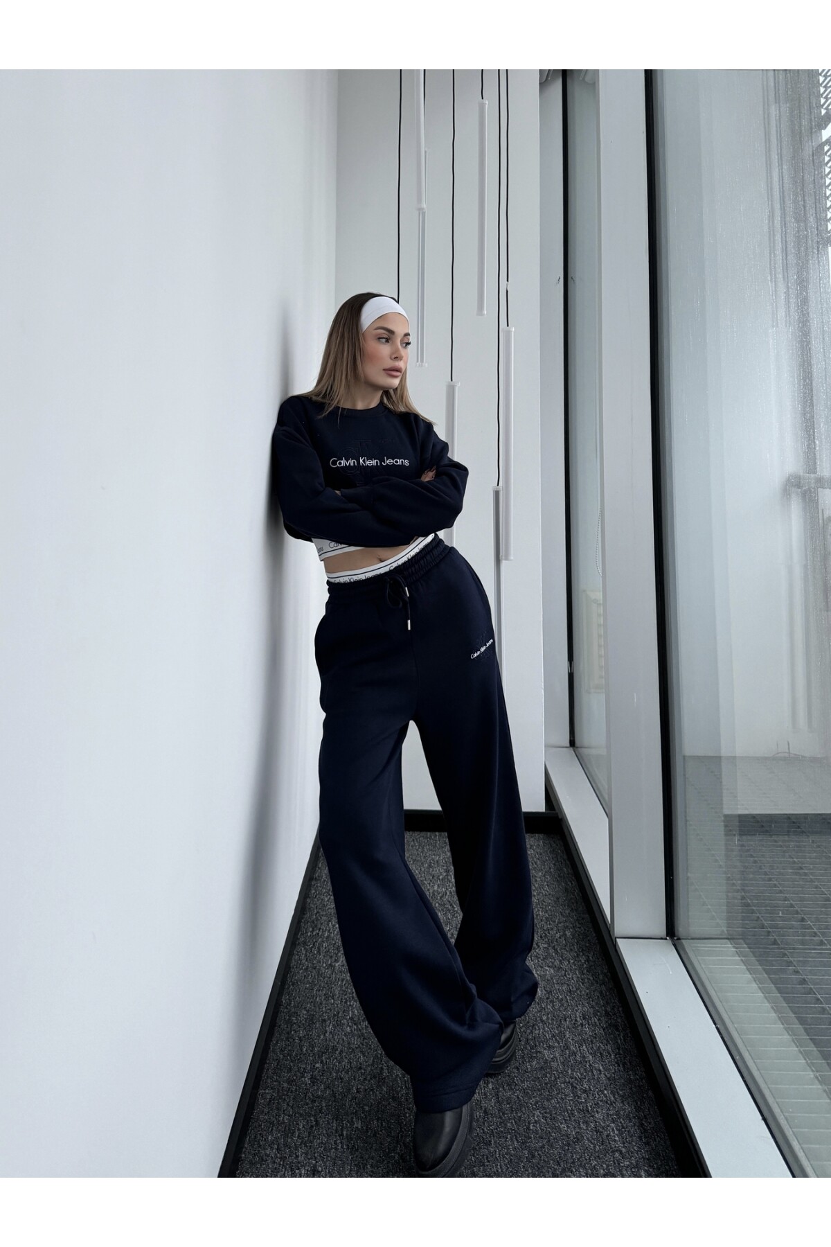 Kadın Lacivert Marka Model 3 iplik eşofman takımı