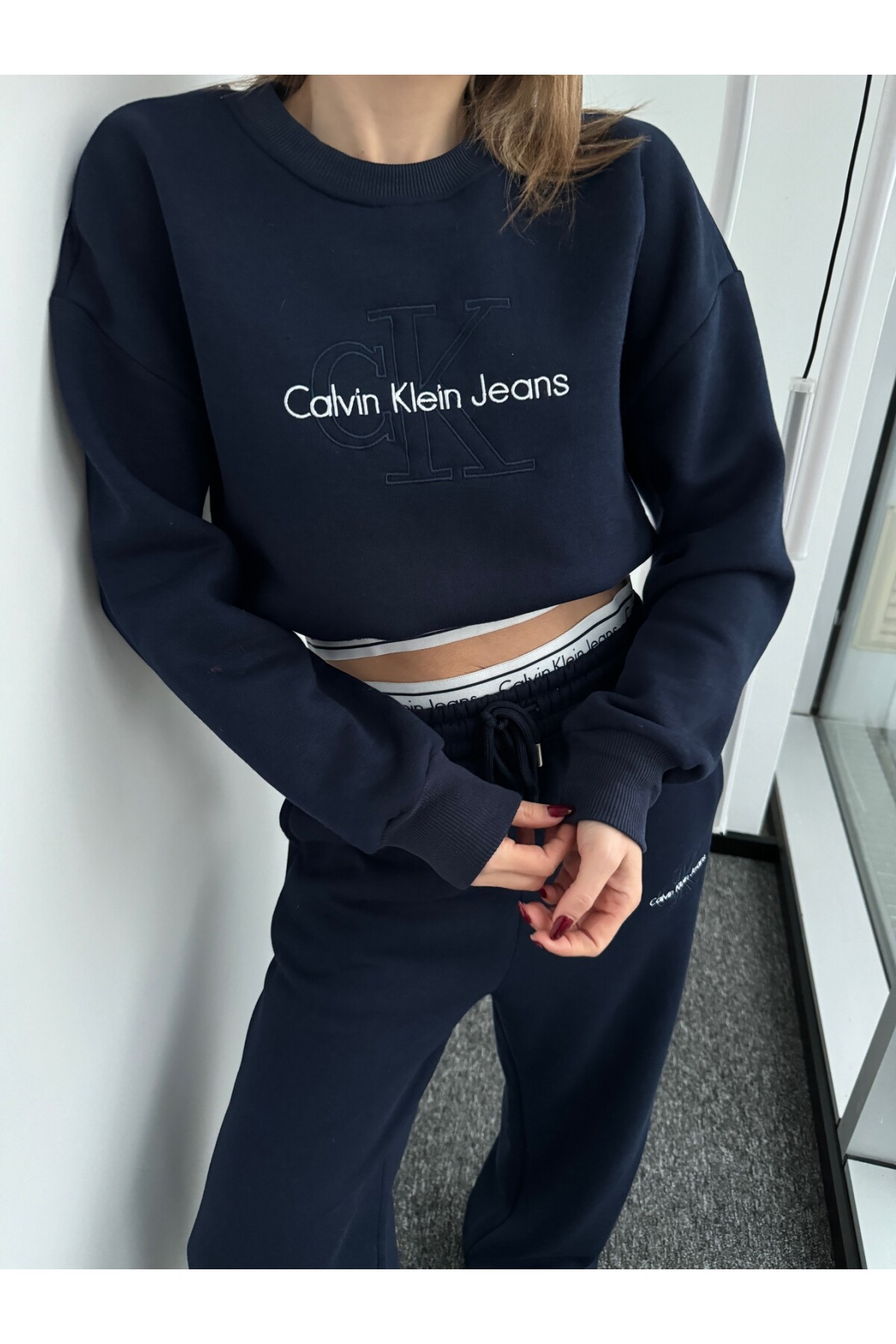 Kadın Lacivert Marka Model 3 iplik eşofman takımı