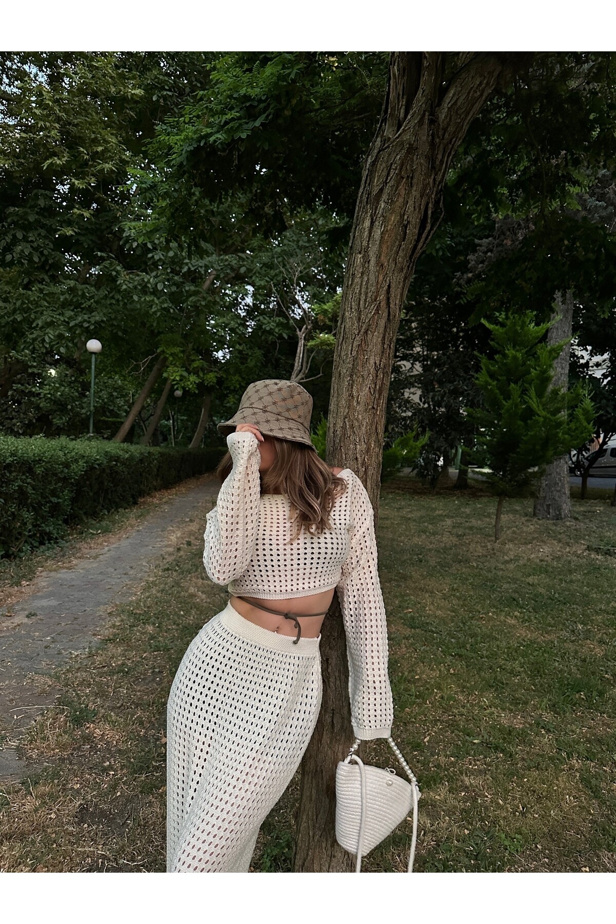 Kadın Krem Ajurlu Alt Üst Takım