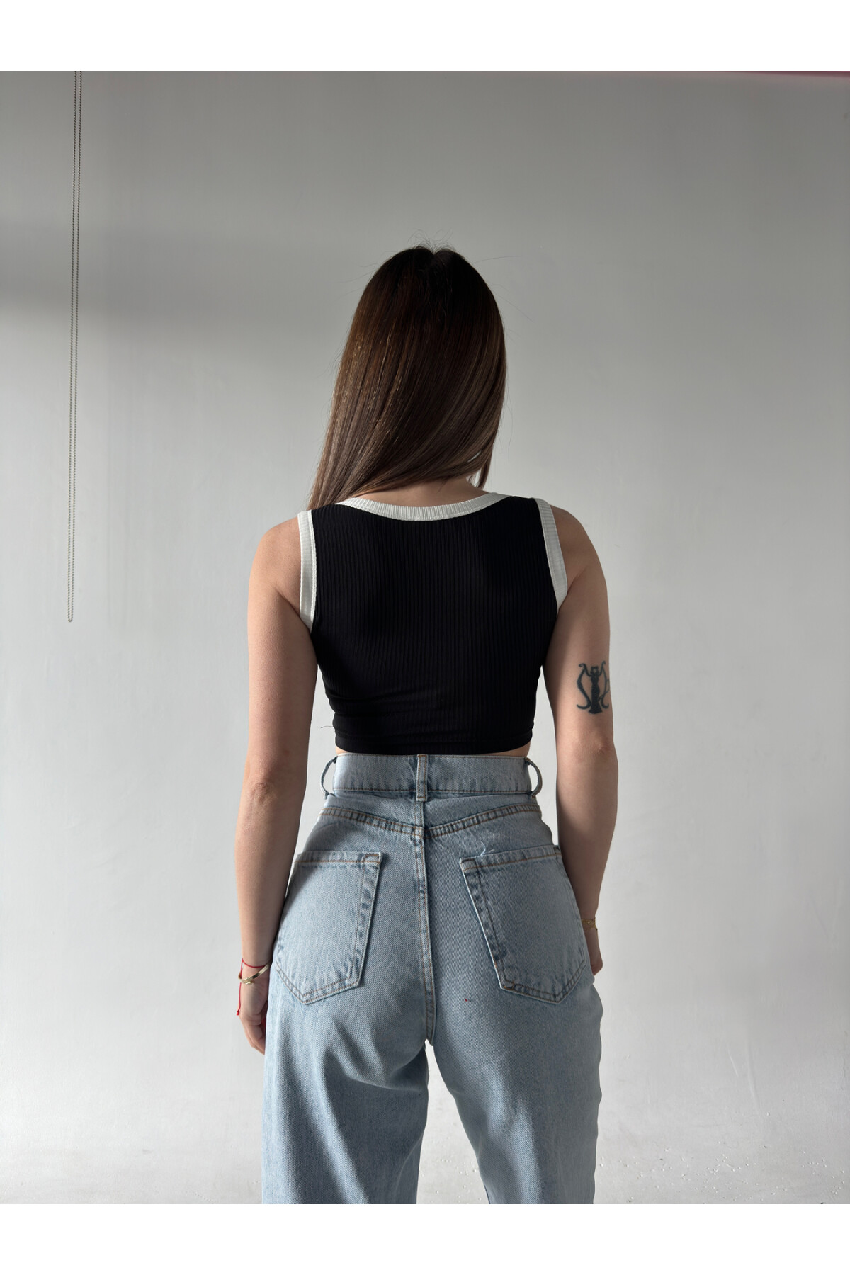 Kadın Marka Muadil Fitilli Crop Atlet Bluz