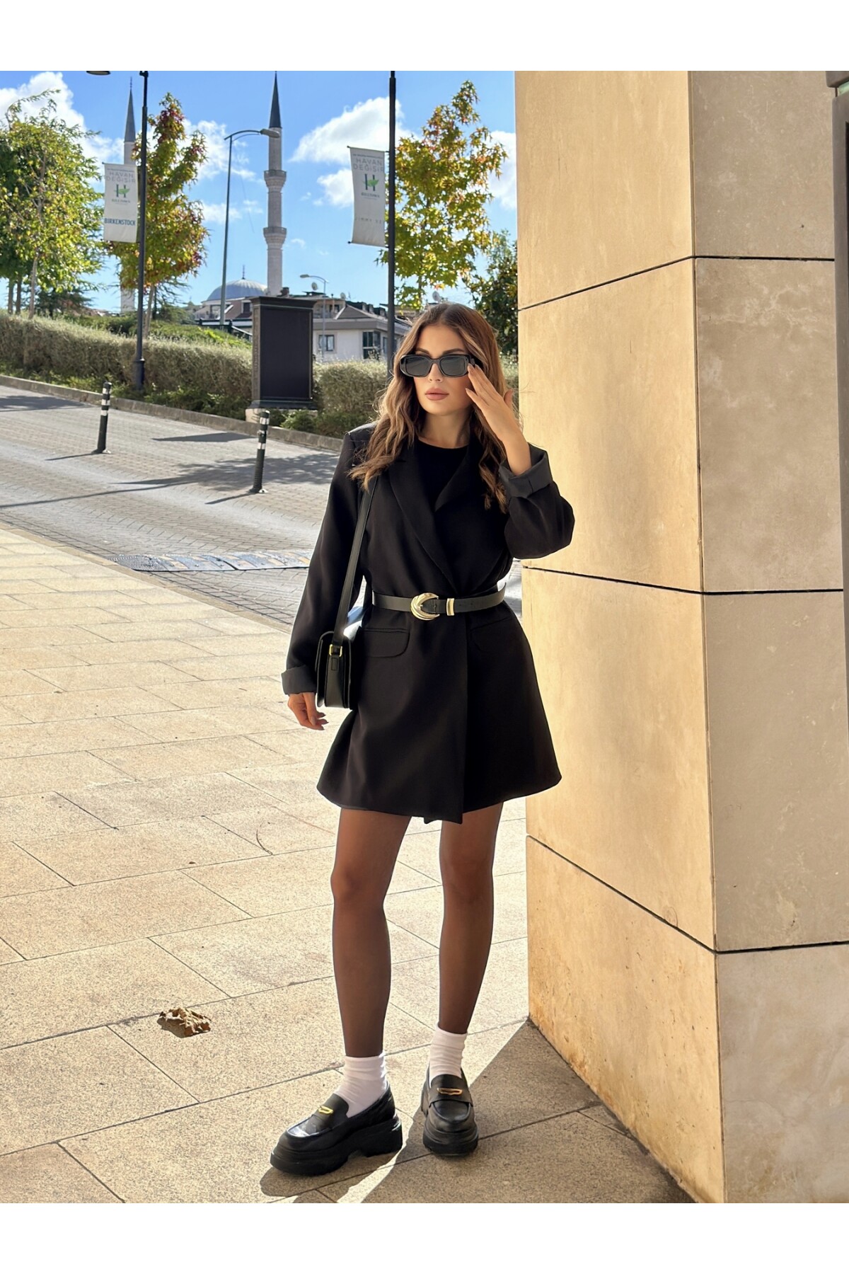 Kadın Siyah Orjinal Marka Astarlı Oversize Blazer Ceket