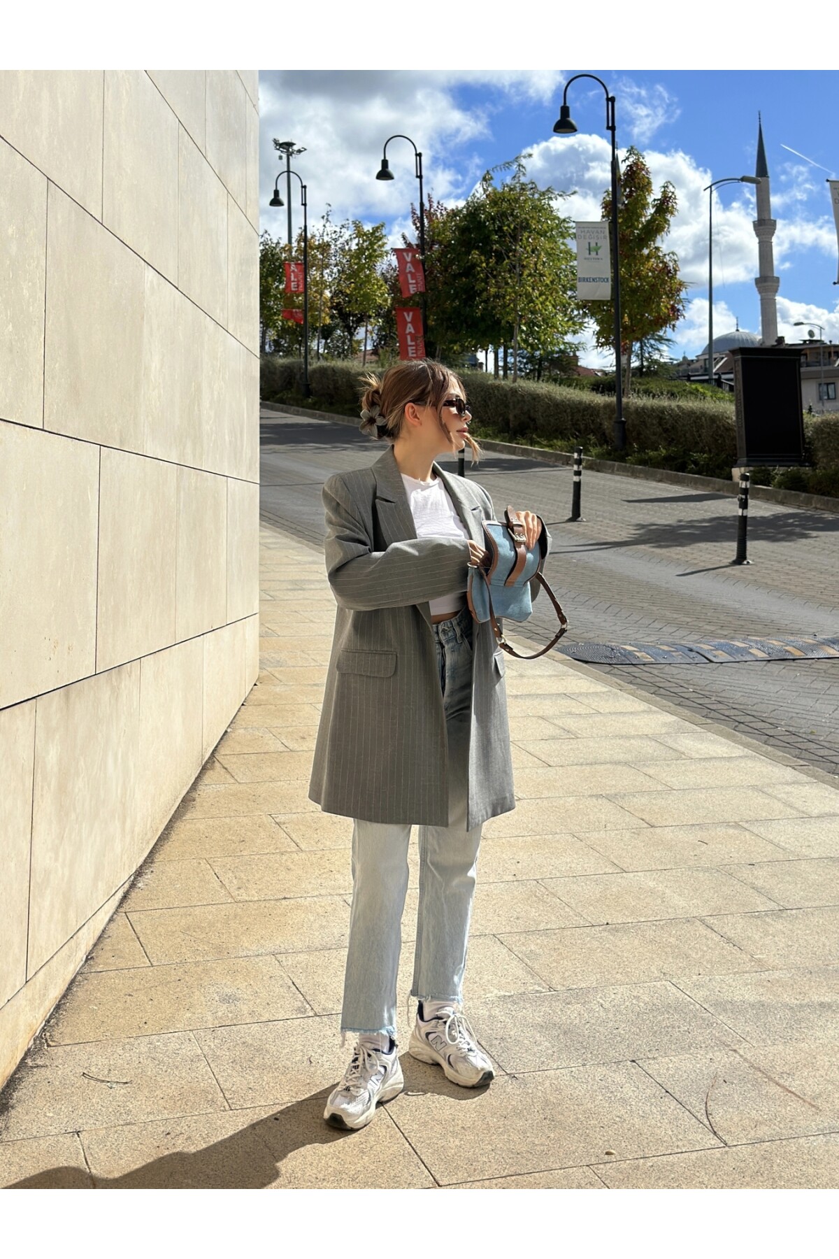 Kadın Gri Basic Astarlı Blazer Ceket