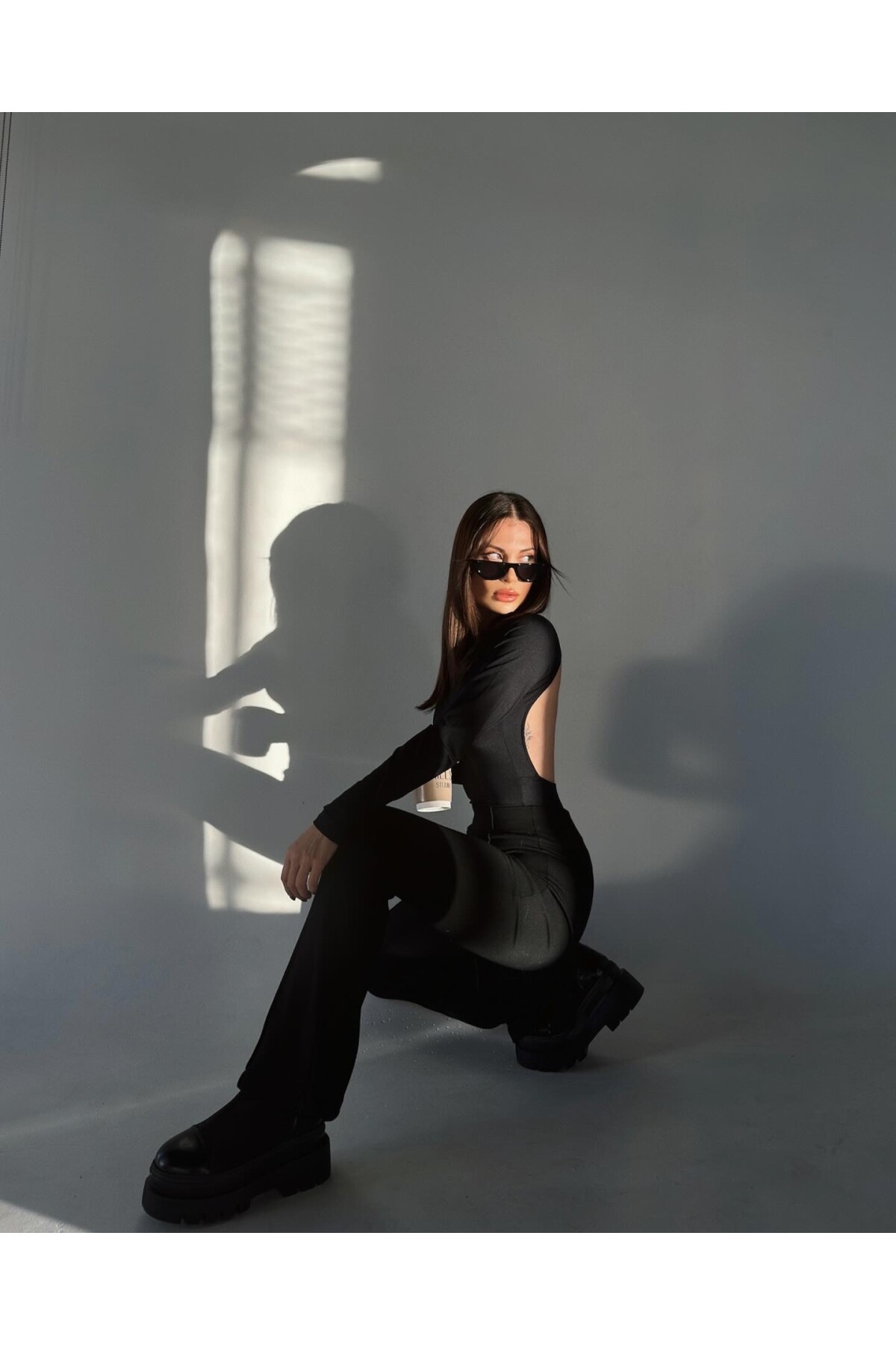 Kadın Siyah Orjinal Marka Sırt Dekolteli Çıtçıtlı BodySuit