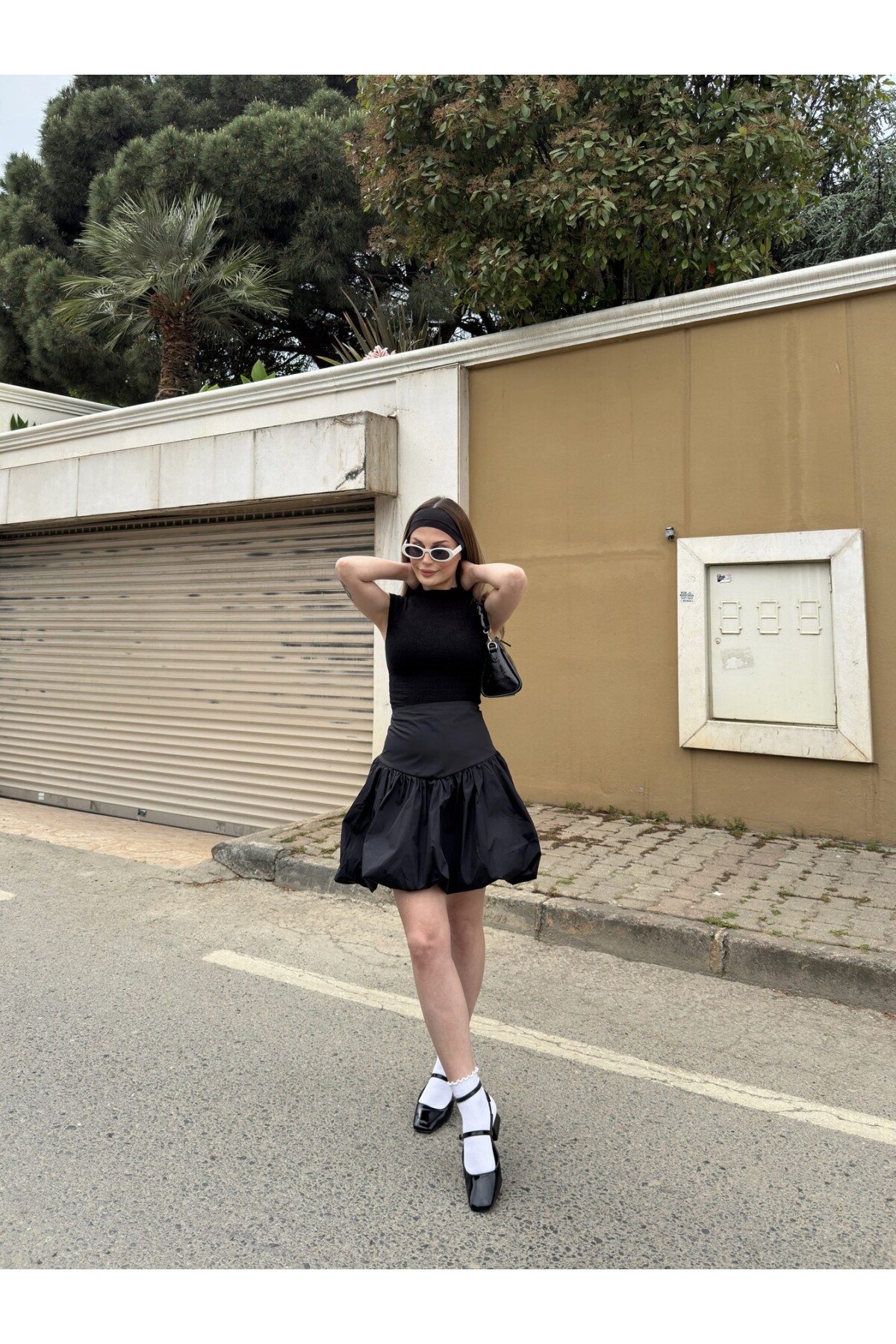 Kadın Siyah Yüksek Bel Balon Etek