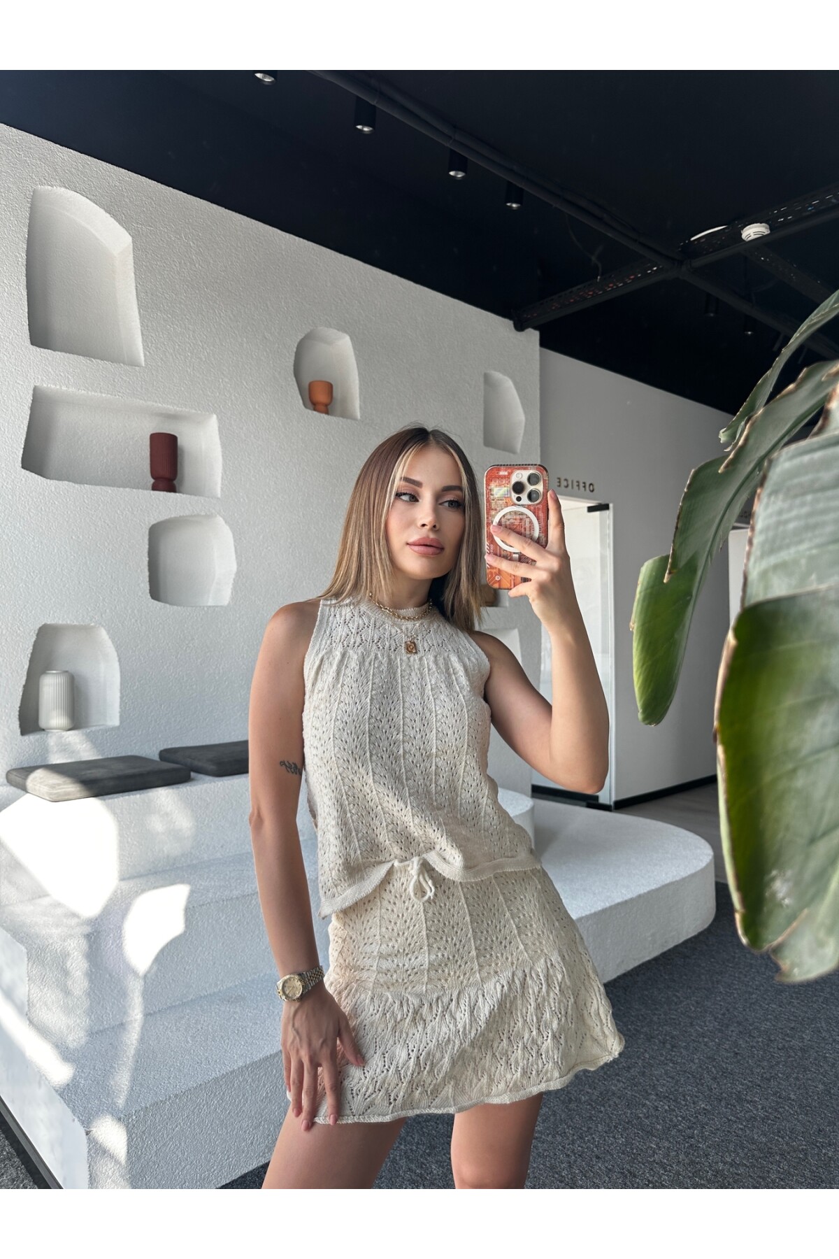 Kadın Taş Rengi Zara Model Takım