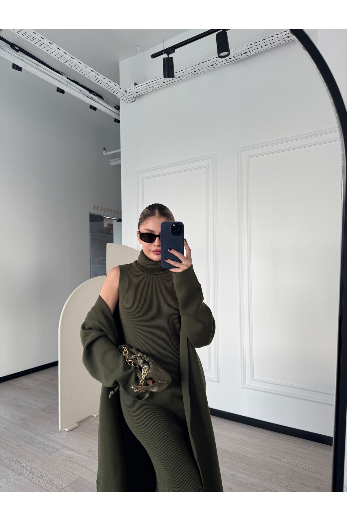 Kadın Uzun Hırka Elbise İkili Takım