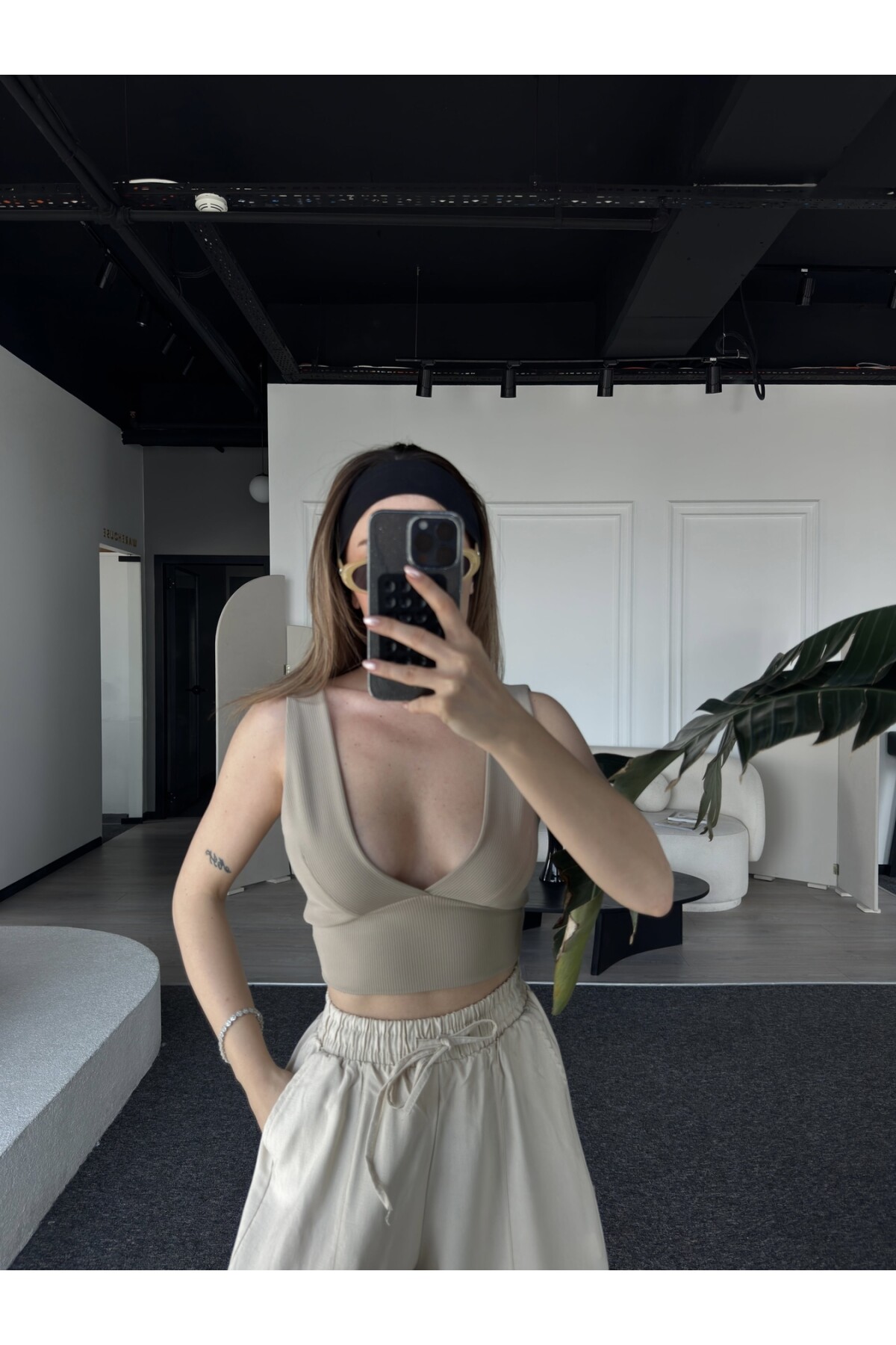 Kadın Vizon V Yaka Pamuklu Bralet Büstiyer