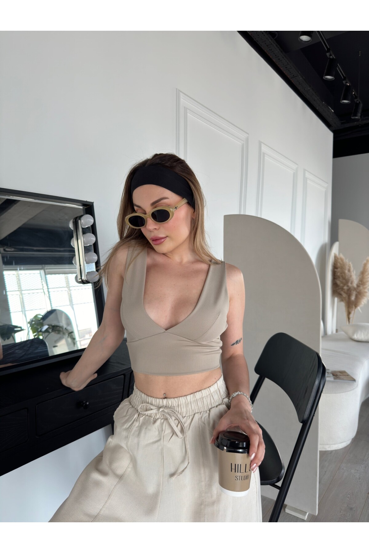 Kadın Vizon V Yaka Pamuklu Bralet Büstiyer