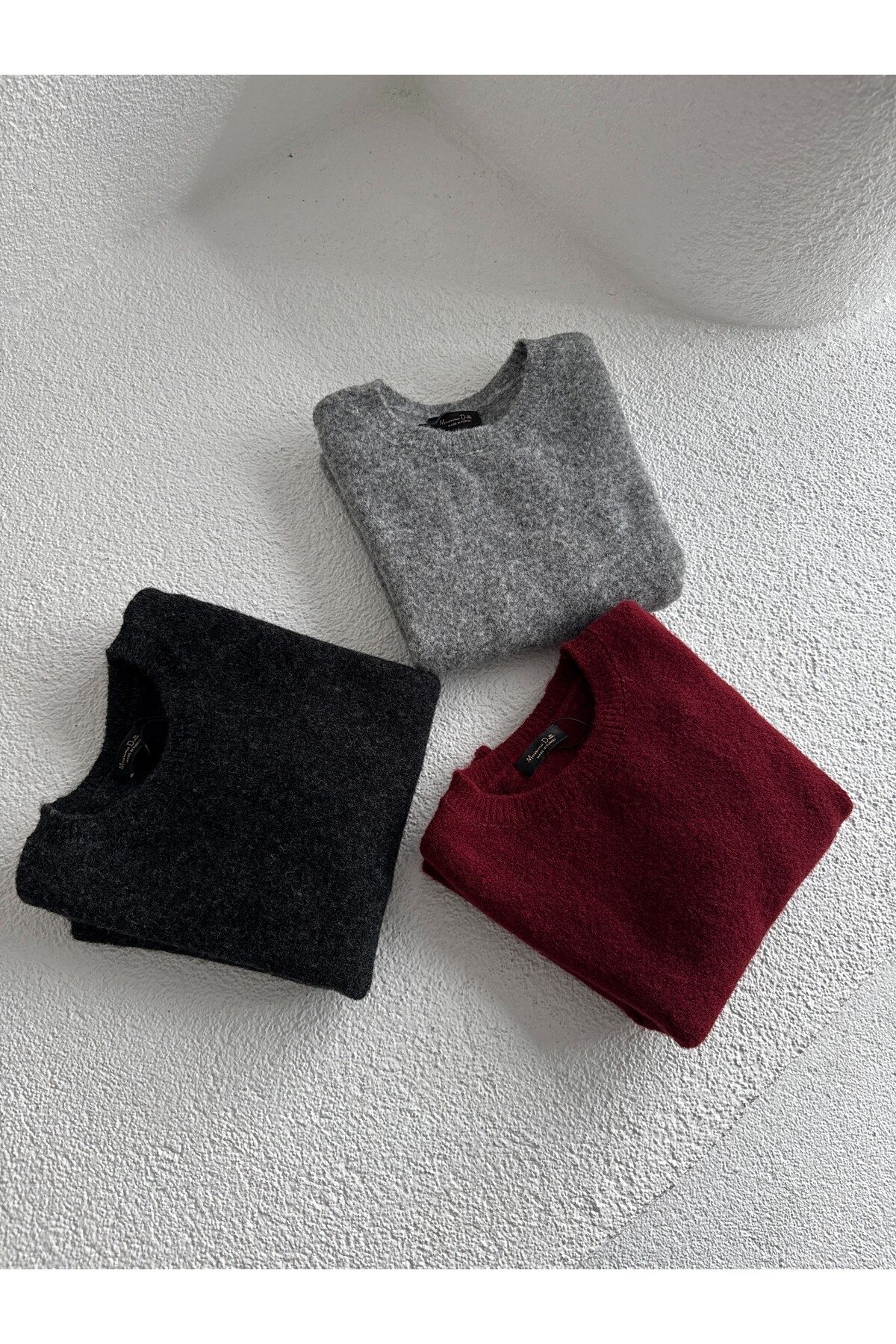 Marka model bordo şardonlu tiftik karışımlı kazak