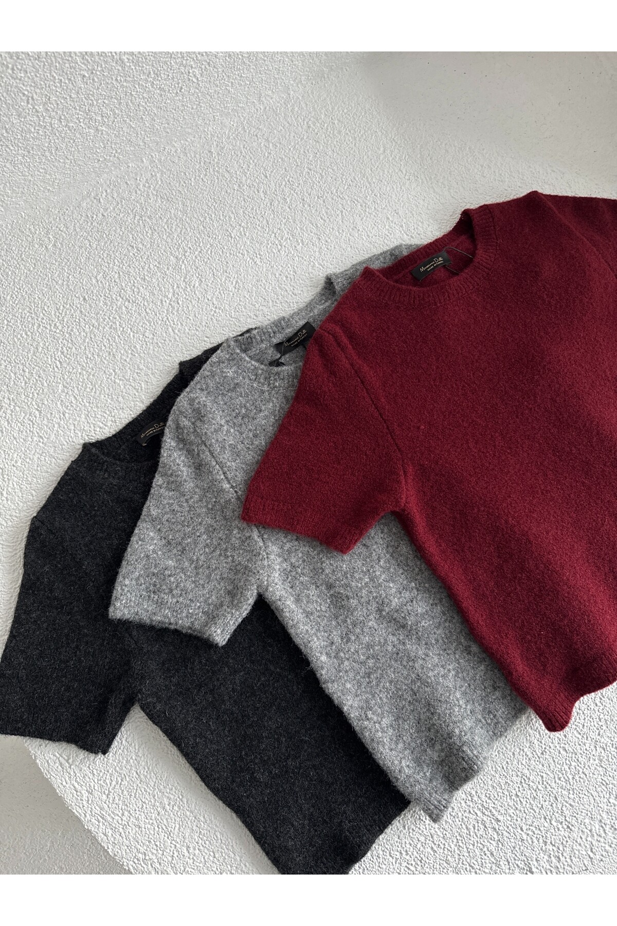 Marka model bordo şardonlu tiftik karışımlı kazak