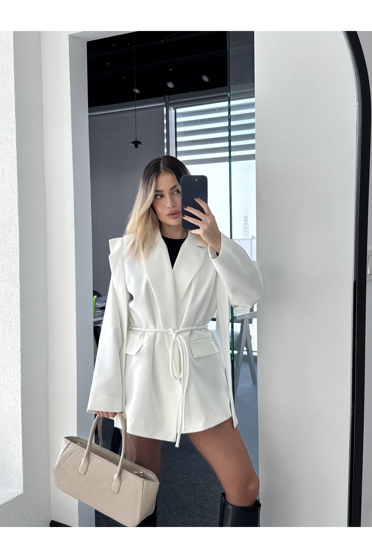 Tasarım Bağlamalı Blazer Ceket