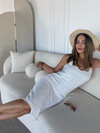 Kadın Astarlı Güpür Dantel Askılı Elbise Beyaz