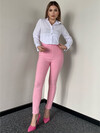 Kadın Pembe Ekstra Yüksek Bel Likralı Slim Flare Jean 