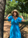 Kadın Poplin Kumaş Elbise Mavi