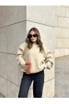 Kadın Basic 3 İplik Şardonlu Oversize Sweatshirt