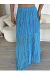 Kadın Mavi Renk astarlı beachwear uzun etek