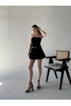 Kadın Orjinal Marka Zra Model Pileli Kemerli Şortlu Etek Straplez Elbise