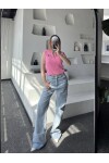 Kadın Pembe Marka Model Fermuarlı Triko Bluz
