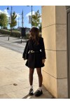 Kadın Siyah Orjinal Marka Astarlı Oversize Blazer Ceket