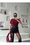 Marka model bordo şardonlu tiftik karışımlı kazak