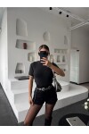 Marka model siyah şardonlu tiftik karışımlı kazak